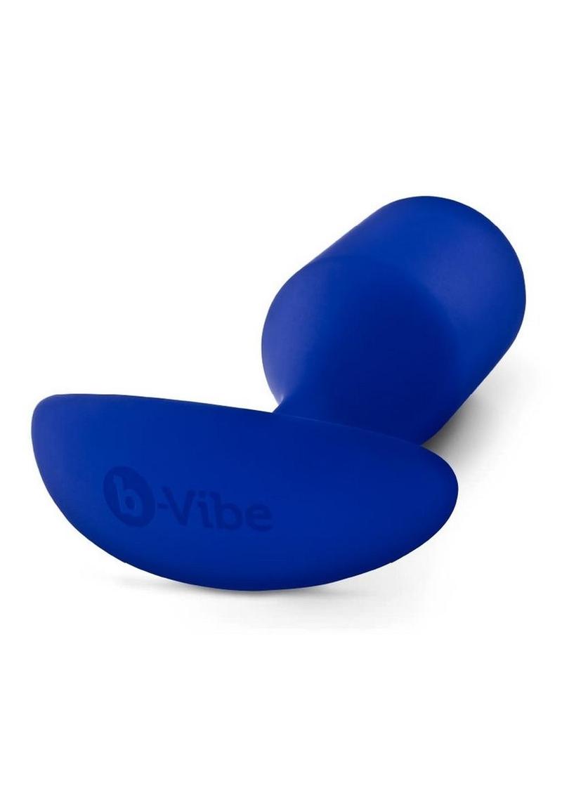 B-Vibe Snug Plug 4 Silicone Weighted Anal Plug - Blue/Navy