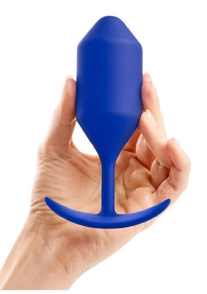 B-Vibe Snug Plug 4 Silicone Weighted Anal Plug - Blue/Navy