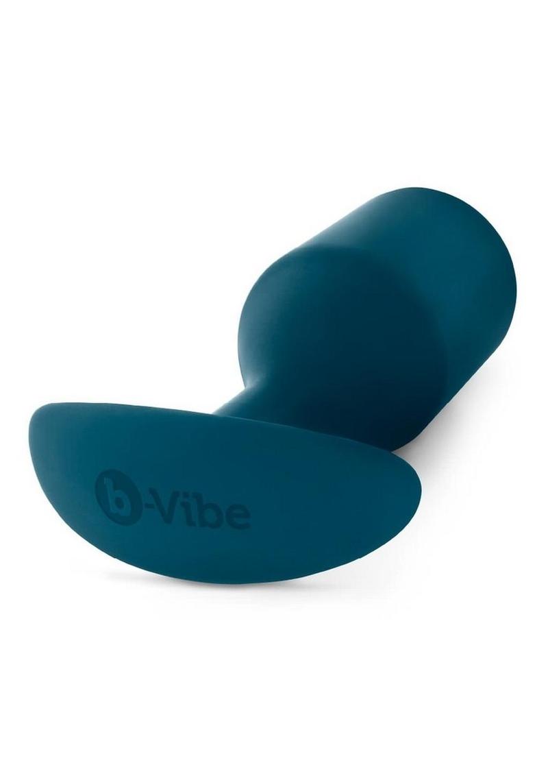 B-Vibe Snug Plug 6 Silicone Weighted Anal Plug - Marine - Blue