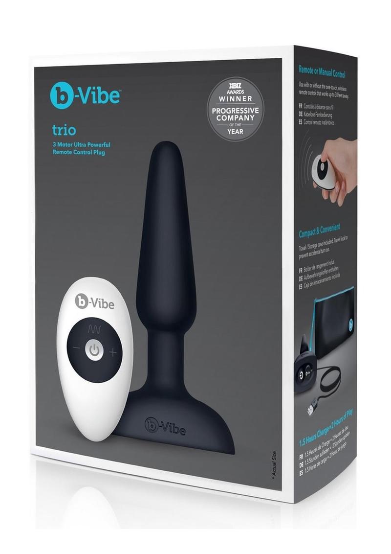 B-Vibe Trio Plug Rechargeable Silicone Anal Plug with Remote Control