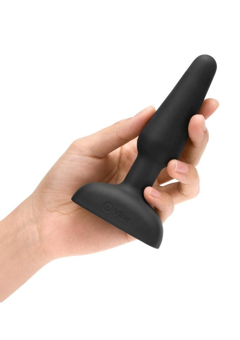 B-Vibe Trio Plug Rechargeable Silicone Anal Plug with Remote Control - Black