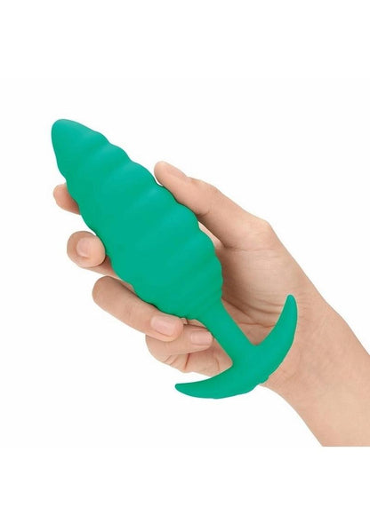 B-Vibe Twist Textured Rechargeable Silicone Anal Plug - Green