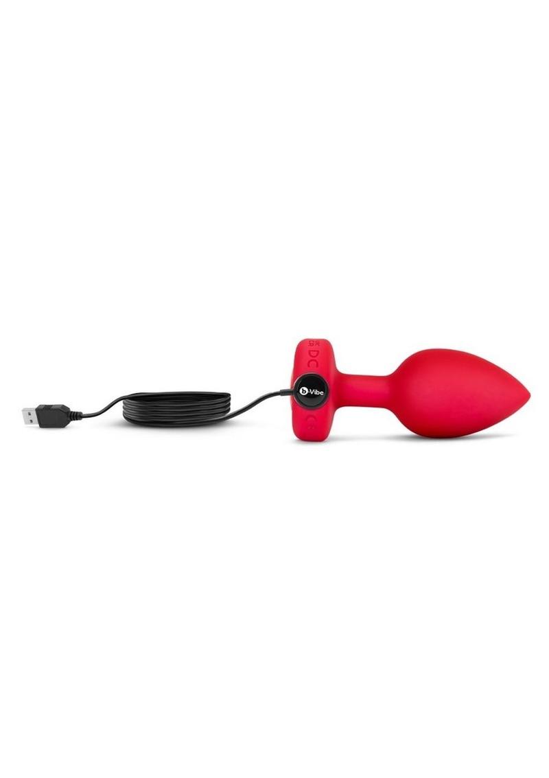 B Vibe Vibrating Heart Shape Jewel Rechargeable Silicone Anal Plug With Remote 2