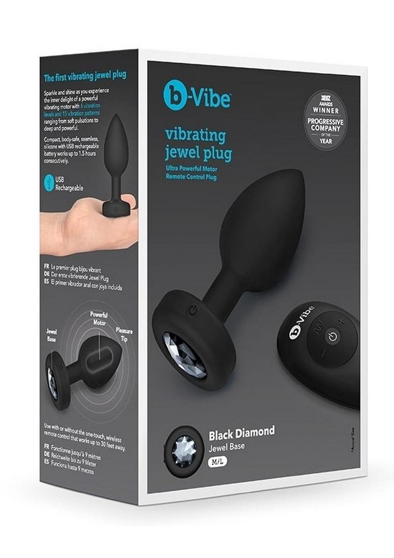 B-Vibe Vibrating Jewel Plug Rechargeable Silicone Anal Plug with Remote