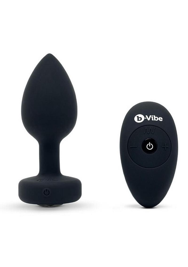 B-Vibe Vibrating Jewel Plug Rechargeable Silicone Anal Plug with Remote