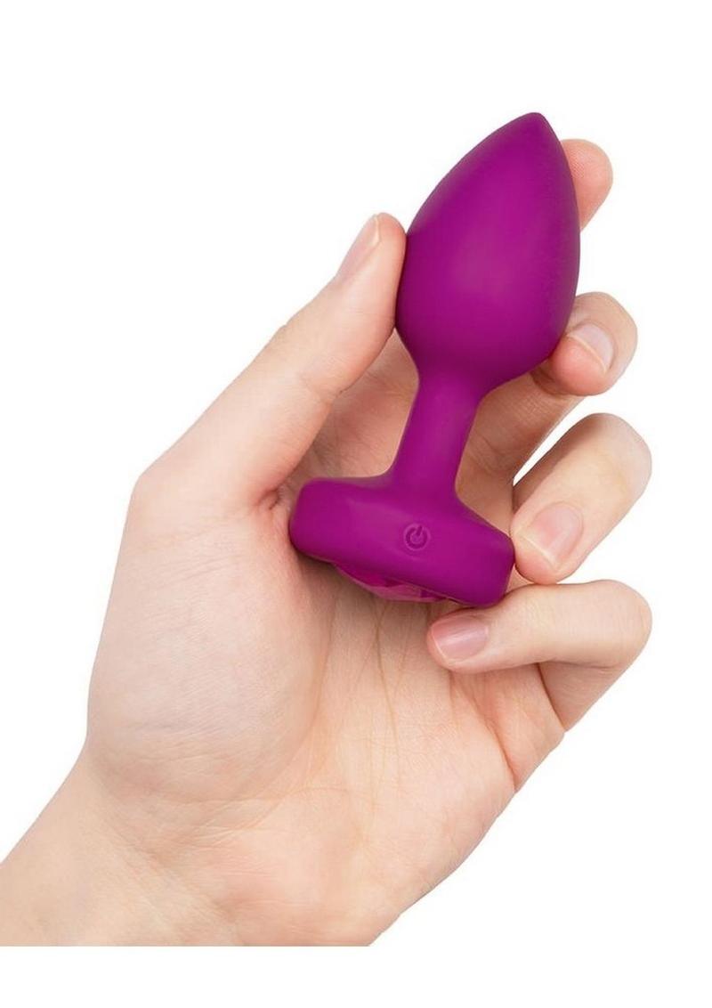 B Vibe Vibrating Jewel Plug Rechargeable Silicone Anal Plug With Remote 2