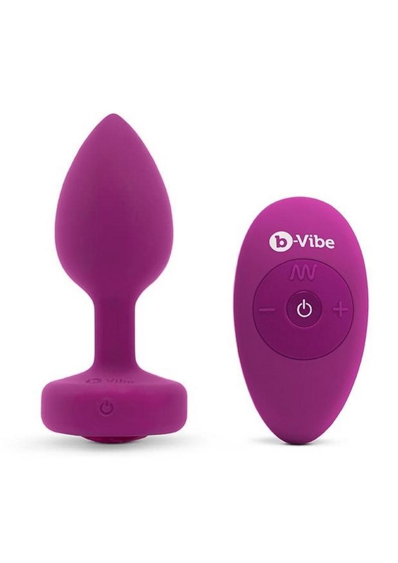 B Vibe Vibrating Jewel Plug Rechargeable Silicone Anal Plug With Remote 2