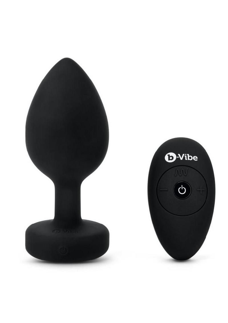 B-Vibe Vibrating Jewel Plug Rechargeable Silicone Anal Plug with Remote