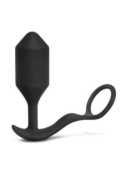 B-Vibe Vibrating Snug and Tug Rechargeable Silicone Cock Ring Andamp; Anal Plug