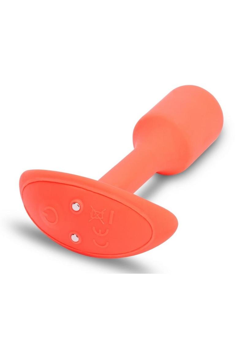 B-Vibe Vibrating Snug Plug Rechargeable Silicone Anal Plug - Orange - Small