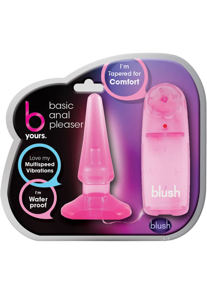 B Yours Basic Vibrating Butt Plug with Remote Control - Pink