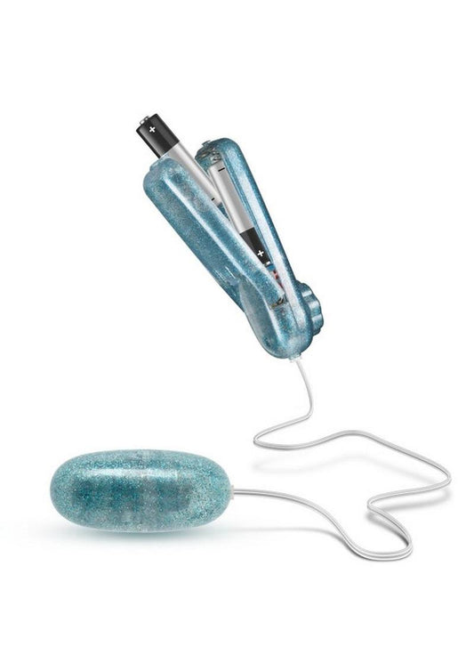 B Yours Glitter Power Bullet Vibrator with Remote Control - Blue