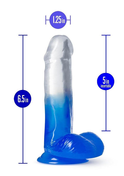 B Yours Stilla Blue Dildo - Blue/Clear - 6in