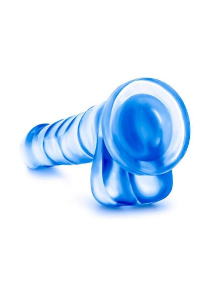 B Yours Sweet N' Hard 4 Dildo with Balls - Blue - 7.75in