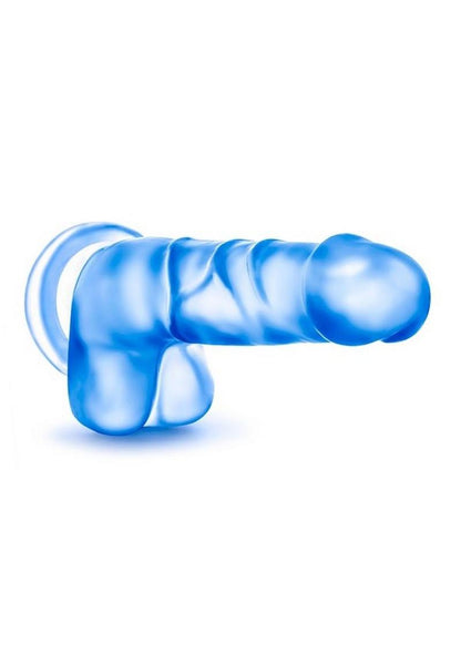 B Yours Sweet N' Hard 4 Dildo with Balls - Blue - 7.75in