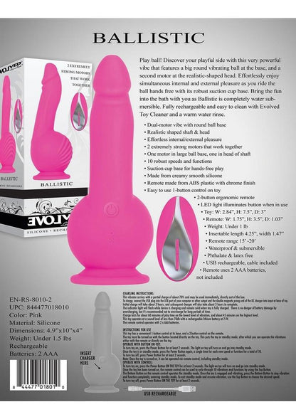 Ballistic Silicone Rechargeable Vibrator with Remote Control