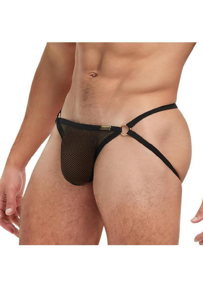 Banana Cabana Jock Mesh - Black - Large/XLarge