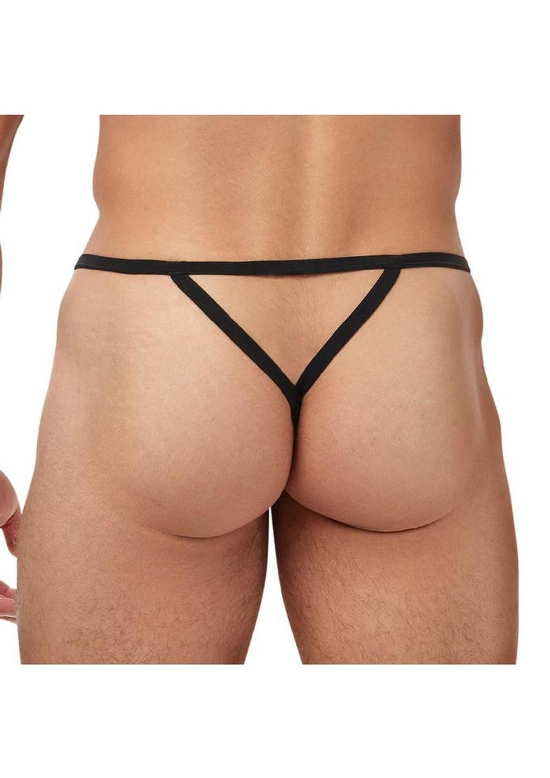 Banana Cabana Mesh G-String - Black - Large/XLarge