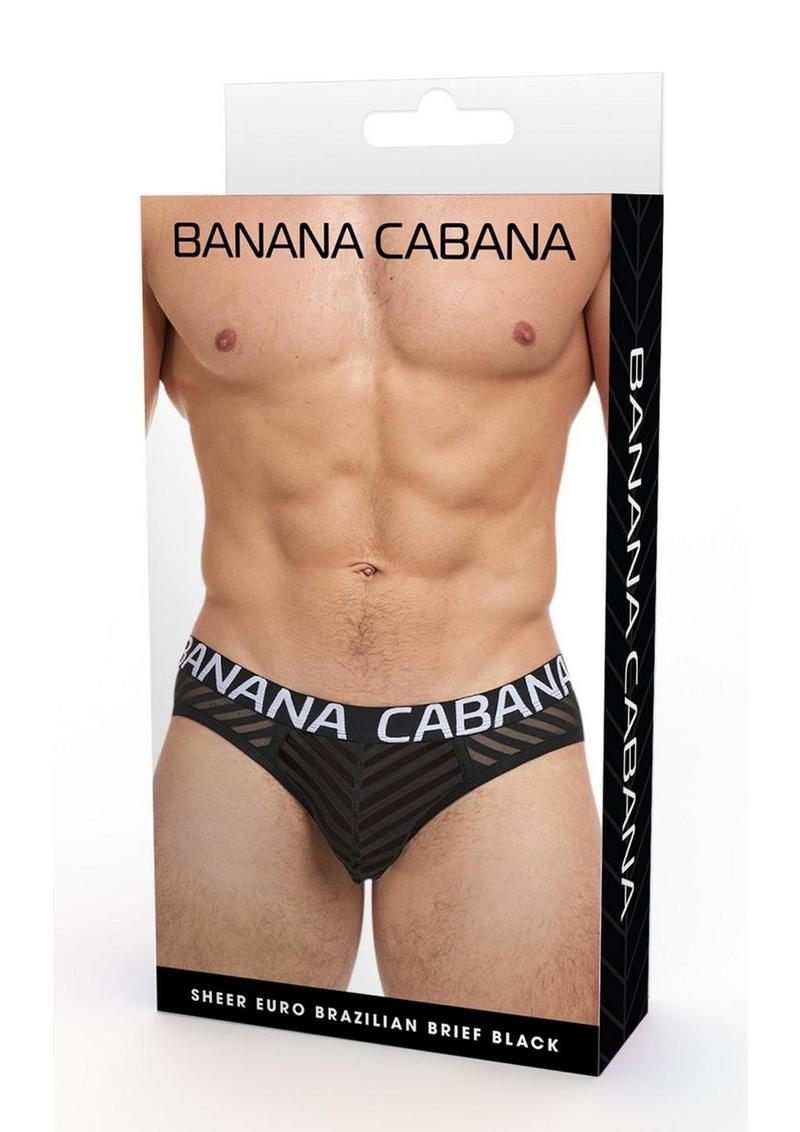 Banana Cabana Sheer Bikini - Black - Large/Medium