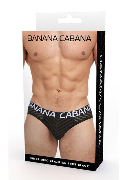 Banana Cabana Sheer Bikini - Black - Large/Medium