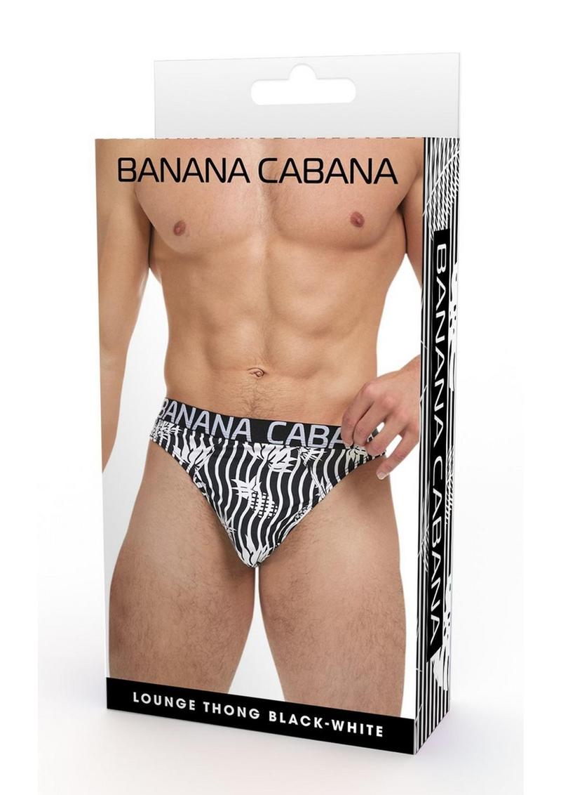 Banana Cabana Thong - Black/White - Medium/Small