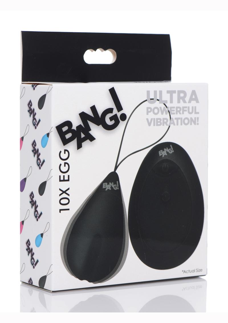 Bang! 10x Rechargeable Silicone Vibrating Egg with Remote Control