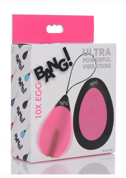 Bang! 10x Rechargeable Silicone Vibrating Egg with Remote Control