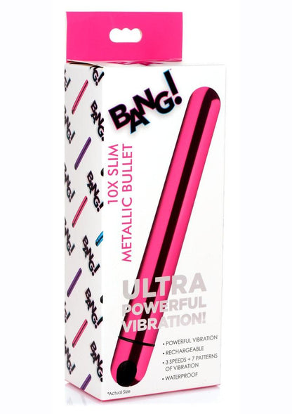 Bang! 10x Slim Metallic Rechargeable Bullet