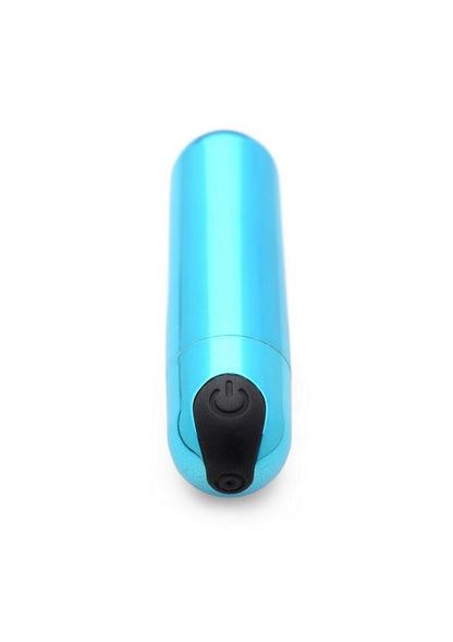 Bang! 10x Vibrating Metallic Rechargeable Bullet Vibrator - Blue