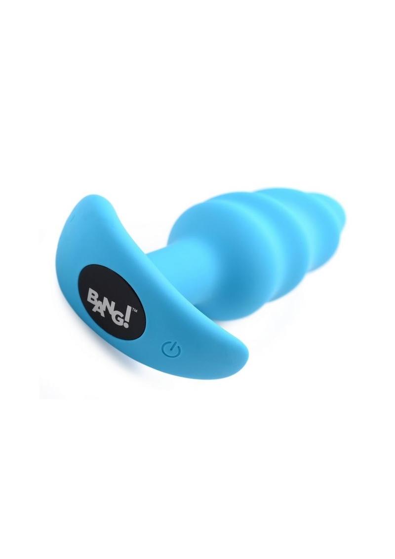 Bang! 21x Vibrating Silicone Rechargeable Swirl Butt Plug with Remote Control