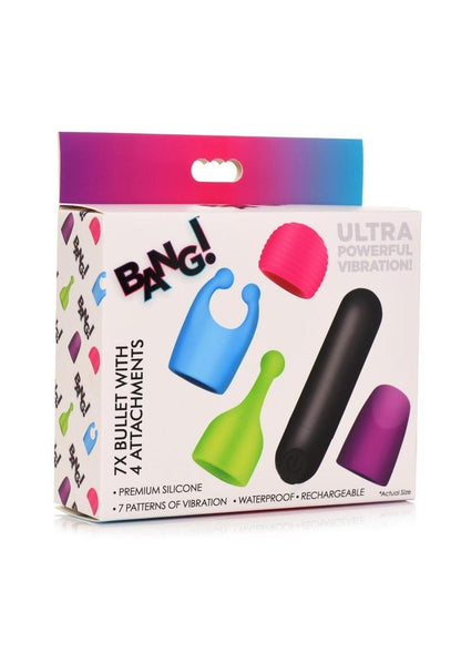 Bang! Rechargeable Bullet with 4 Attachments