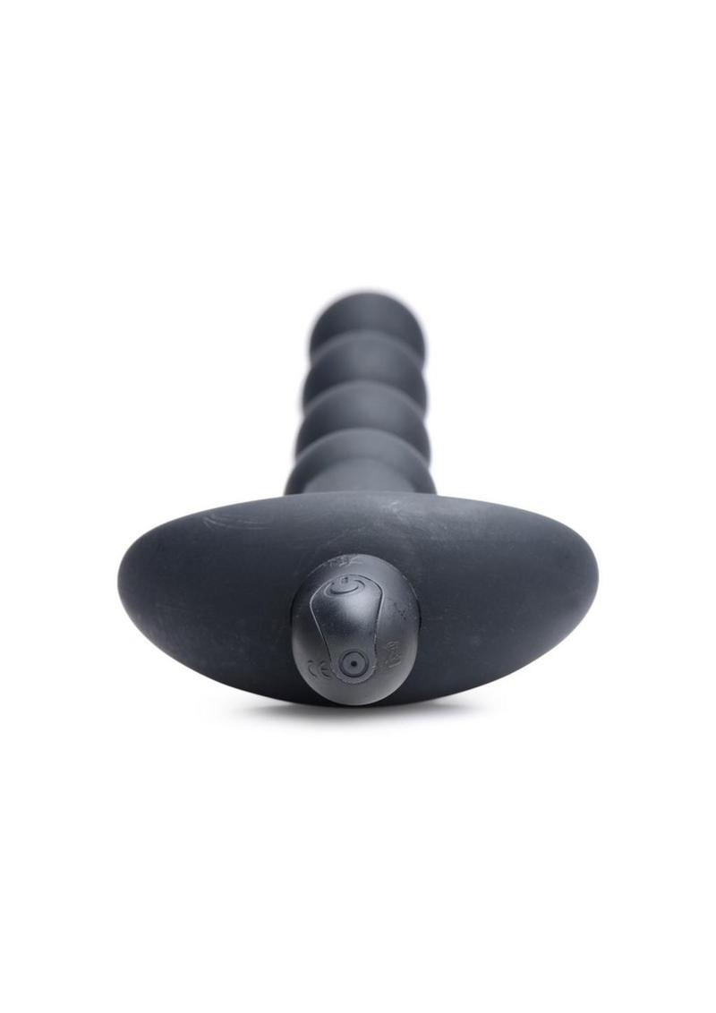 Bang! Vibrating Silicone Rechargeable Anal Beads with Remote Control - Black