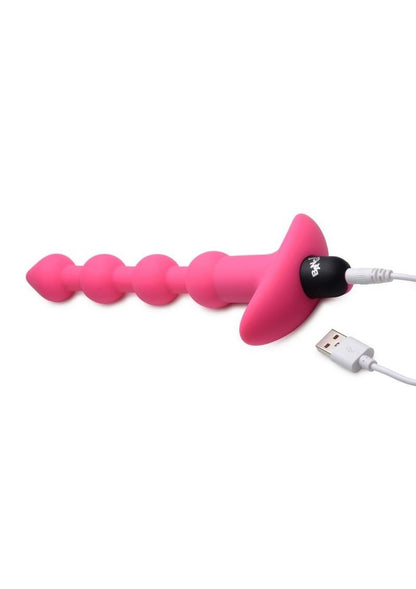 Bang! Vibrating Silicone Rechargeable Anal Beads with Remote Control - Pink