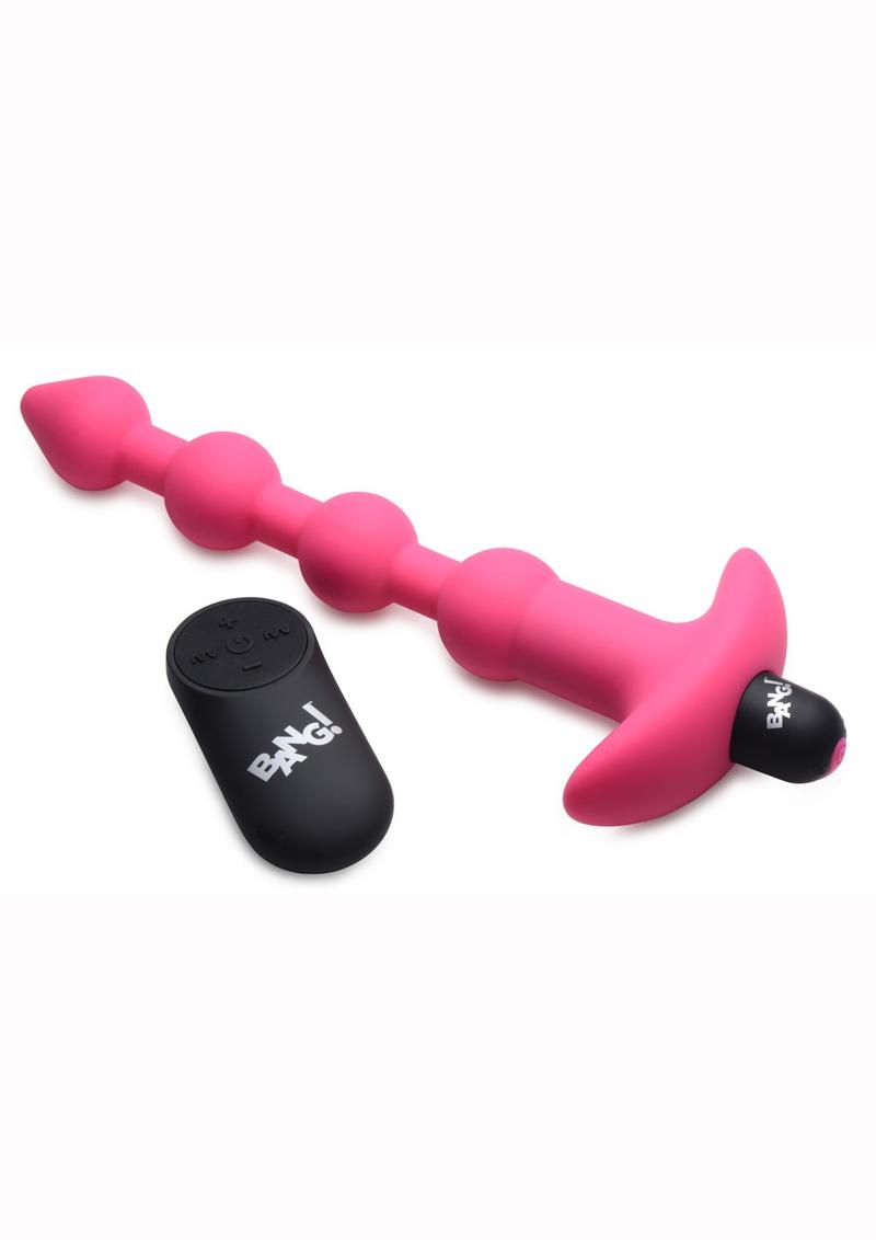 Bang! Vibrating Silicone Rechargeable Anal Beads with Remote Control