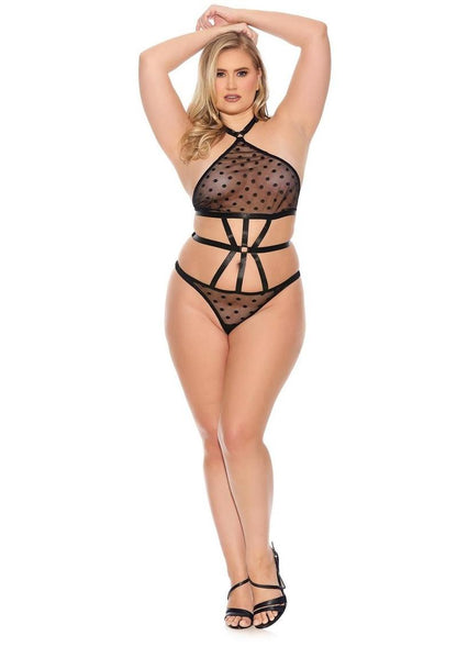 Barely Bare Strappy Halter Teddy