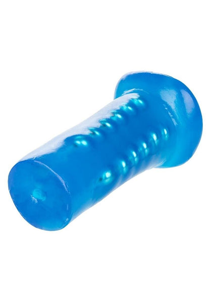 Basic Essentials Beaded Masturbator - Blue - 5in