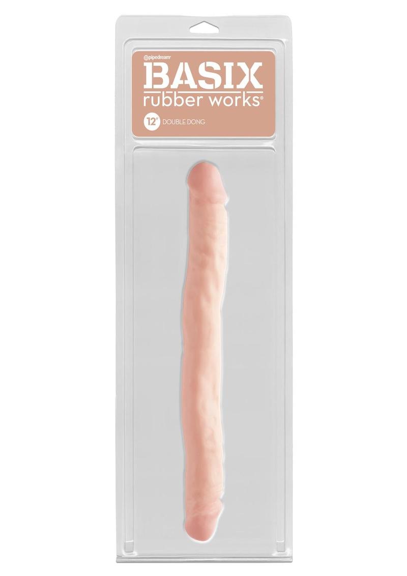 Basix Rubber Works Double Dong Waterproof - Flesh - 12in