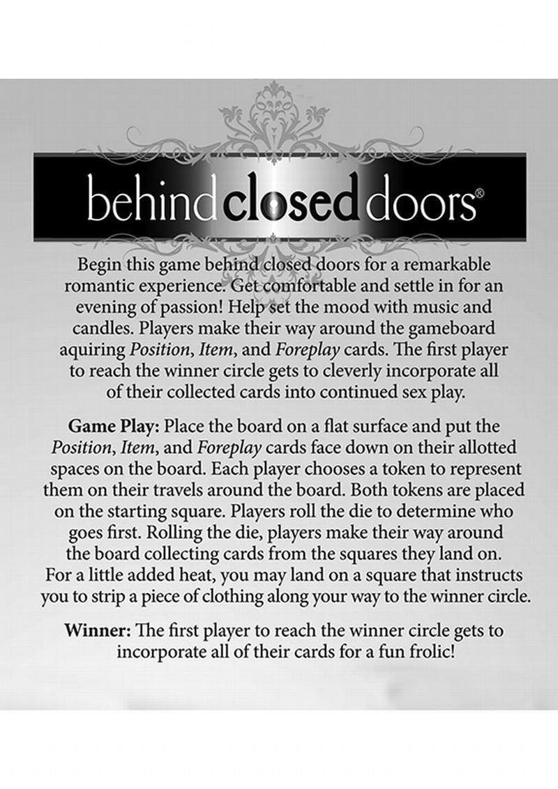 Behind Closed Doors A Board Game For Lovers