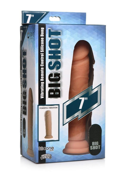 Big Shot Wireless Vibrating Silicone Dildo - Vanilla - 7in