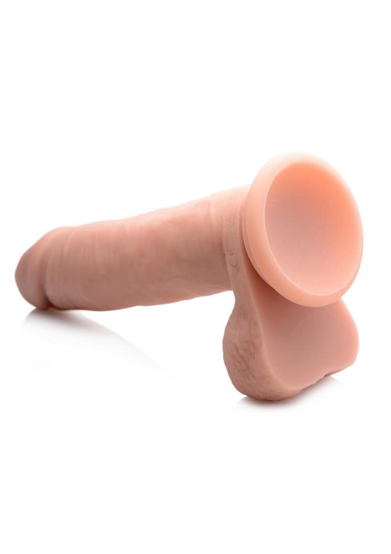 Big Shot Wireless Vibrating Silicone Dildo with Balls - Vanilla - 7in