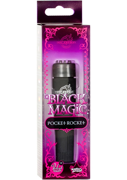 Black Magic Pocket Rocket Velvet Touch Waterproof - Black - 4.2in