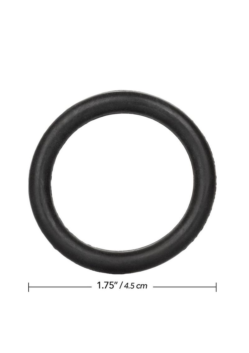 Black Rubber Cock Ring - Black - Small