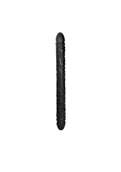 Black Veined Double Dildo - Black - 18in