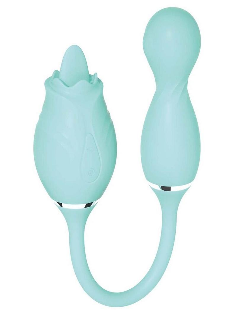 Blaze Exciter Rechargeable Silicone Dual Stimulating Vibrator - Aqua/Blue