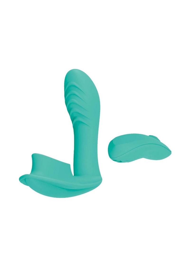 Blaze Remote Control Satisfier Rechargeable Silicone Mini Vibrator - Aqua