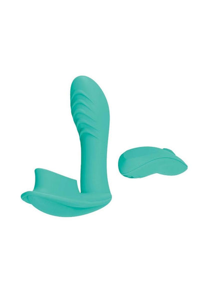 Blaze Remote Control Satisfier Rechargeable Silicone Mini Vibrator - Aqua