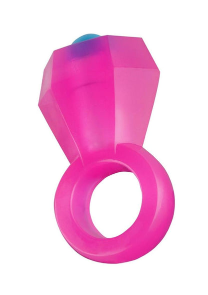 Bling Pop Vibrating Cock Ring - Pink