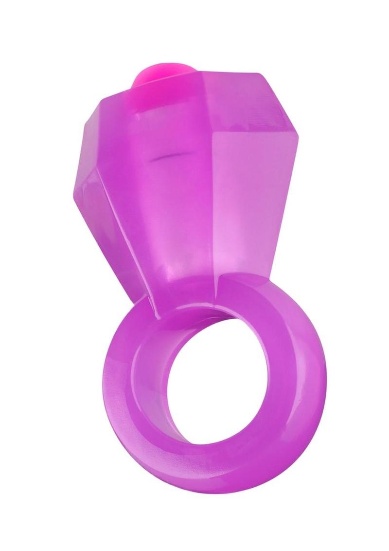 Bling Pop Vibrating Cock Ring - Purple