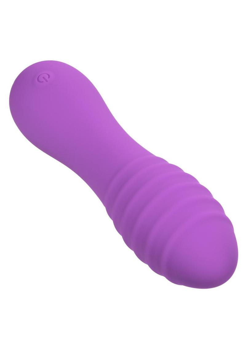 Bliss Liquid Silicone Ripple Rechargeable Vibrator with Clitoral Stimulator - Purple