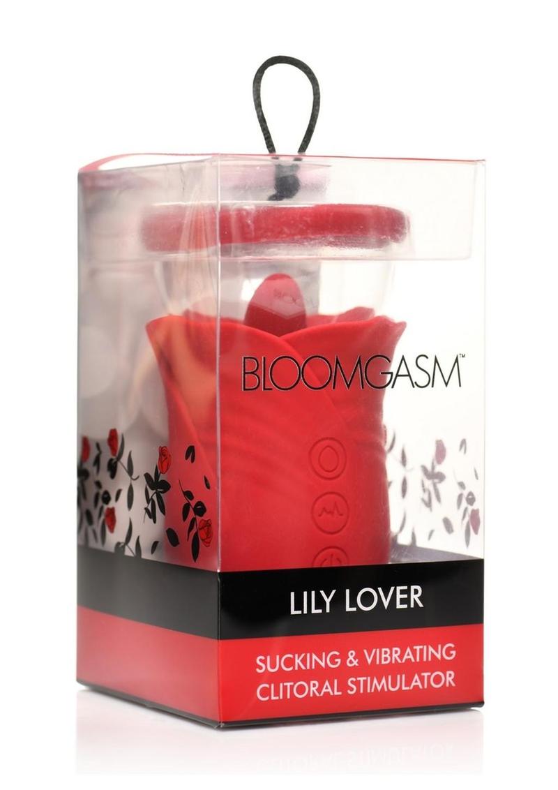 Bloomgasm Lily Lover Sucking and Vibrating Rechargeable Silicone Clitoral Stimulator - Red